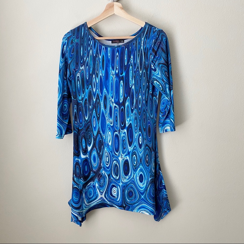 Blue Patterned Women's Dress